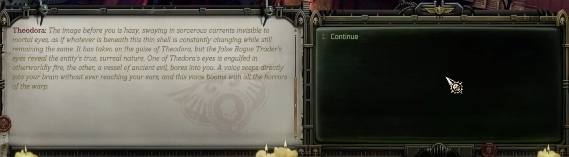 Scene 1: the original English dialogue window