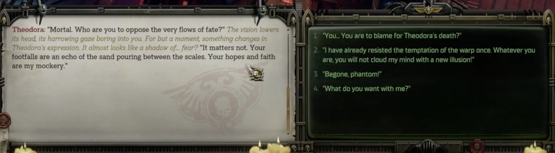 Scene 2: the original English dialogue window