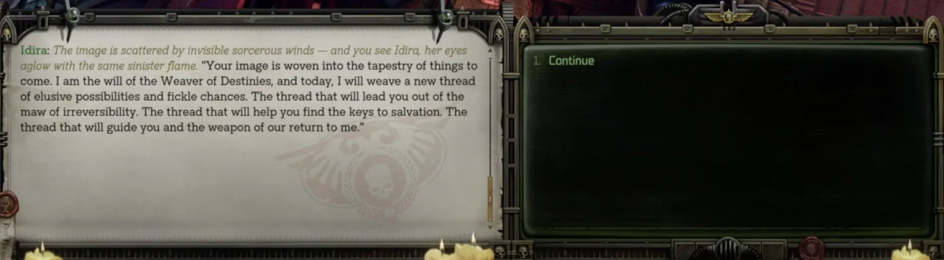 Scene 3: the original English dialogue window