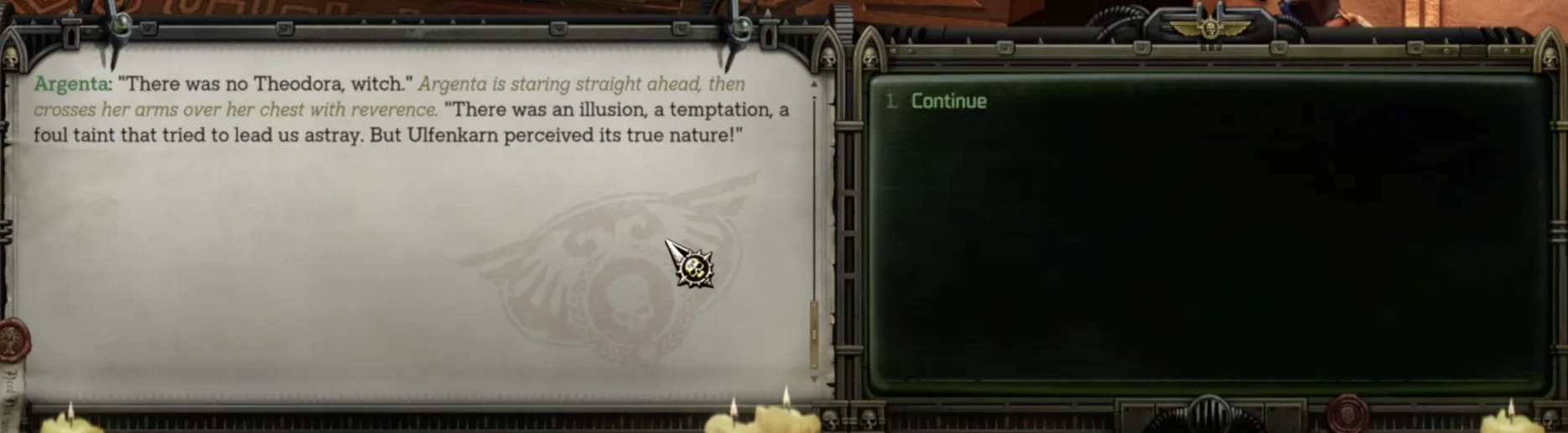 Scene 5: the original English dialogue window