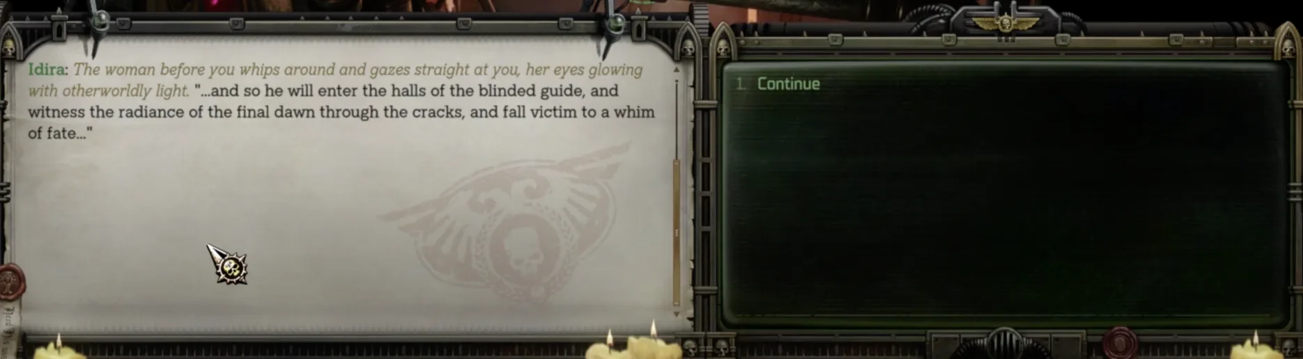 Scene 6: the original English dialogue window