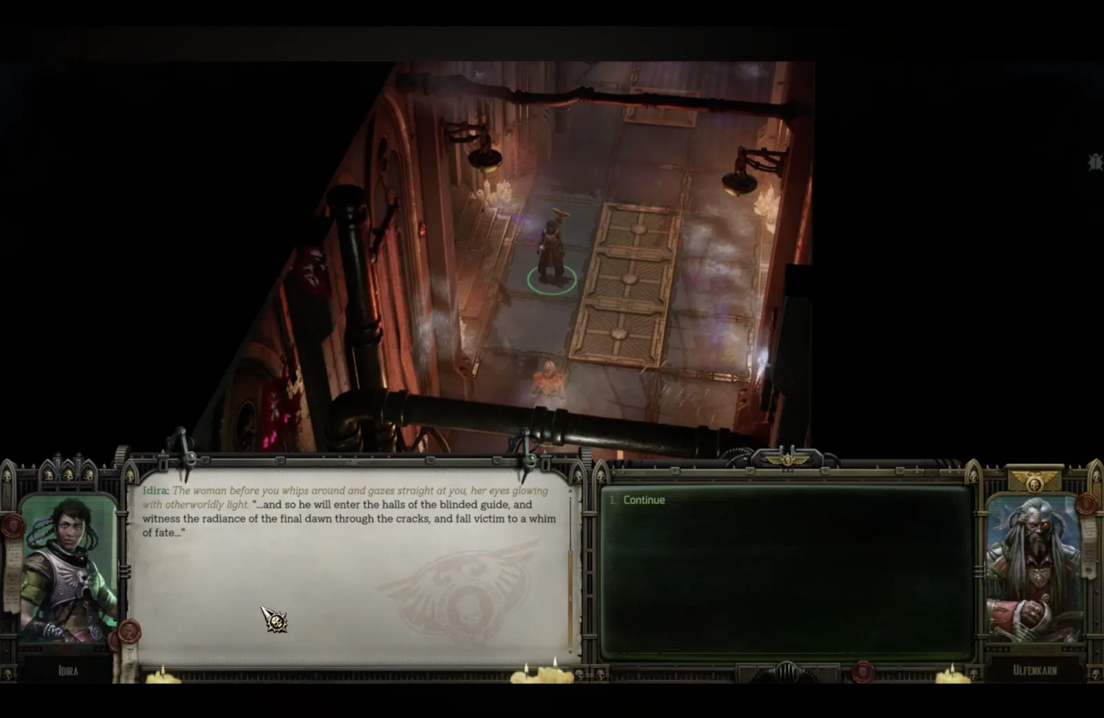 Scene 6 in the game, in English