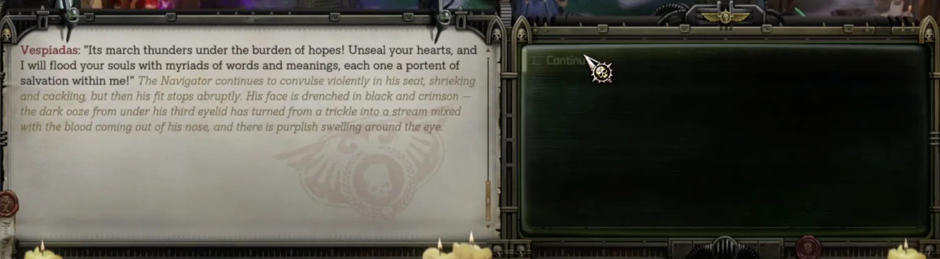 Scene 8: the original English dialogue window
